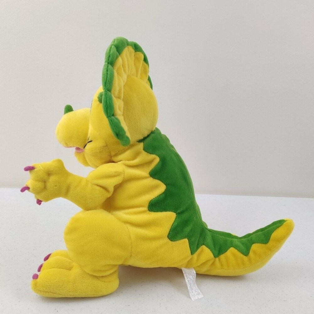 Scott Foresman Annie Yellow Dinosaur Hand Puppet Triceratops Plush - Picture 5 of 10